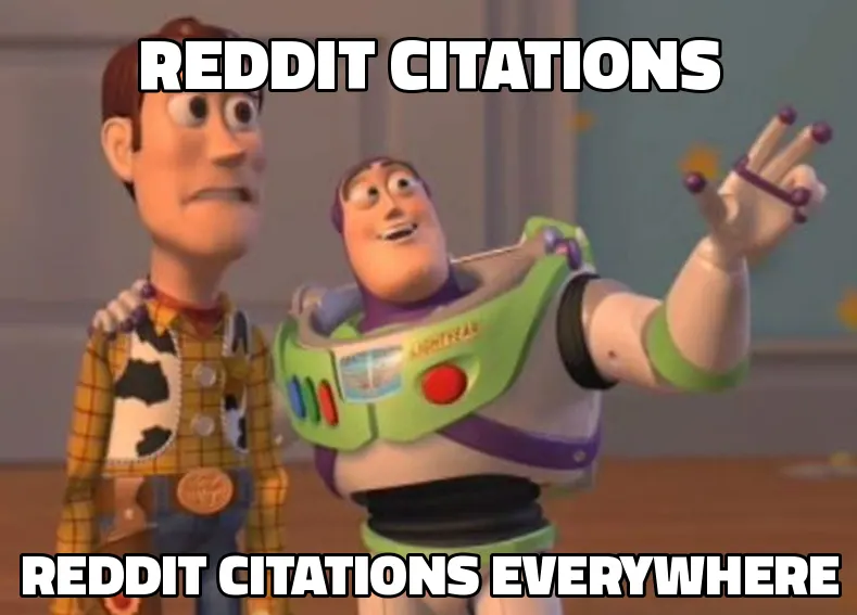 Buzz Lightyear 'everywhere' meme: Reddit citations, Reddit citations everywhere.