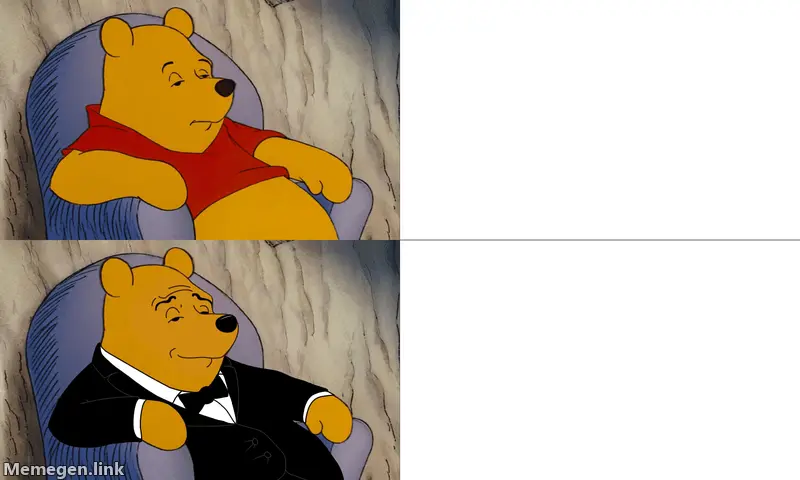 Tuxedo Winnie the Pooh meme: plain your landing page on page two, fancy the Reddit thread Google puts at the top.
